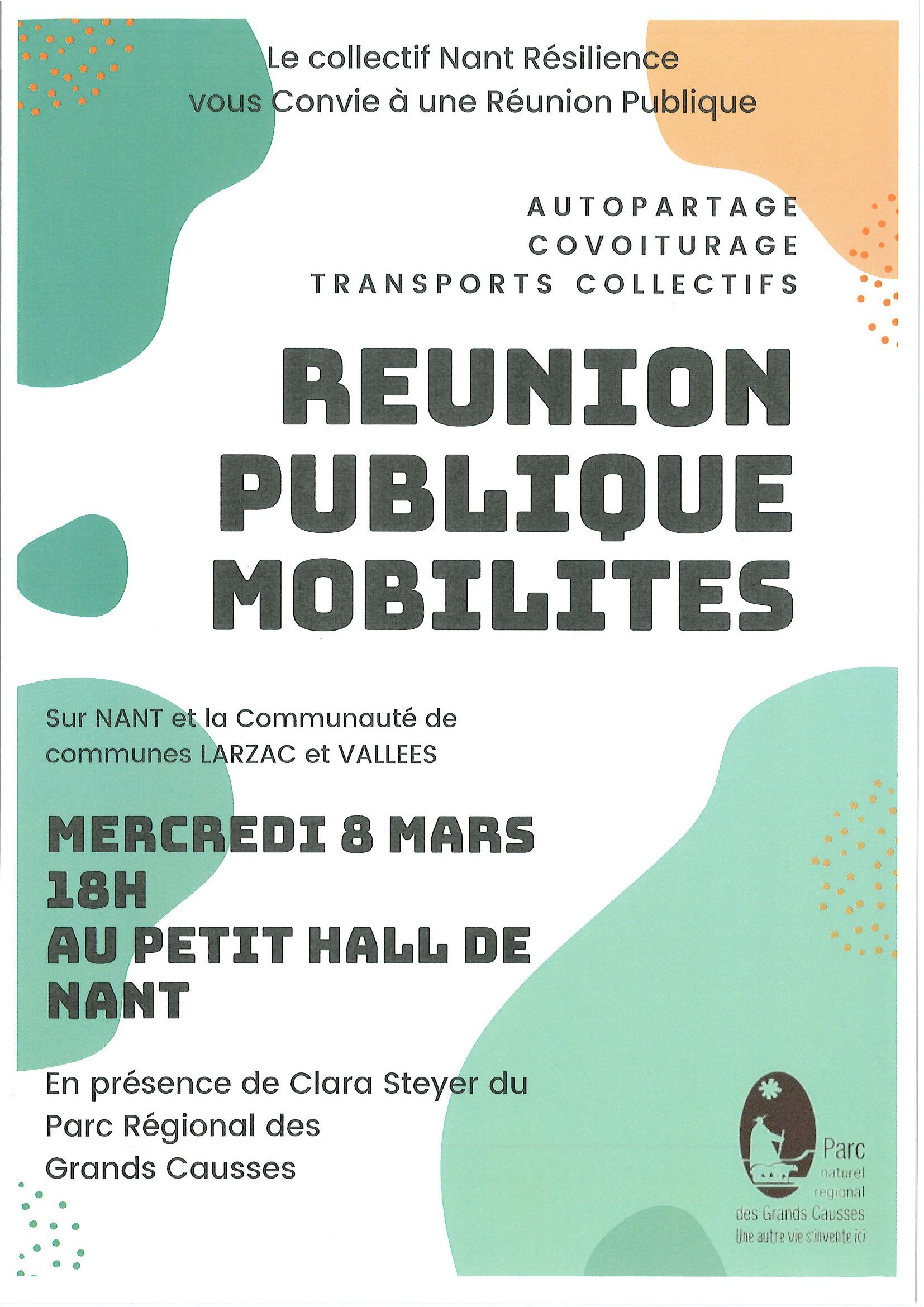 Lire la suite à propos de l’article REUNION PUBLIQUE MOBILITES LE 8 MARS A 18H A NANT