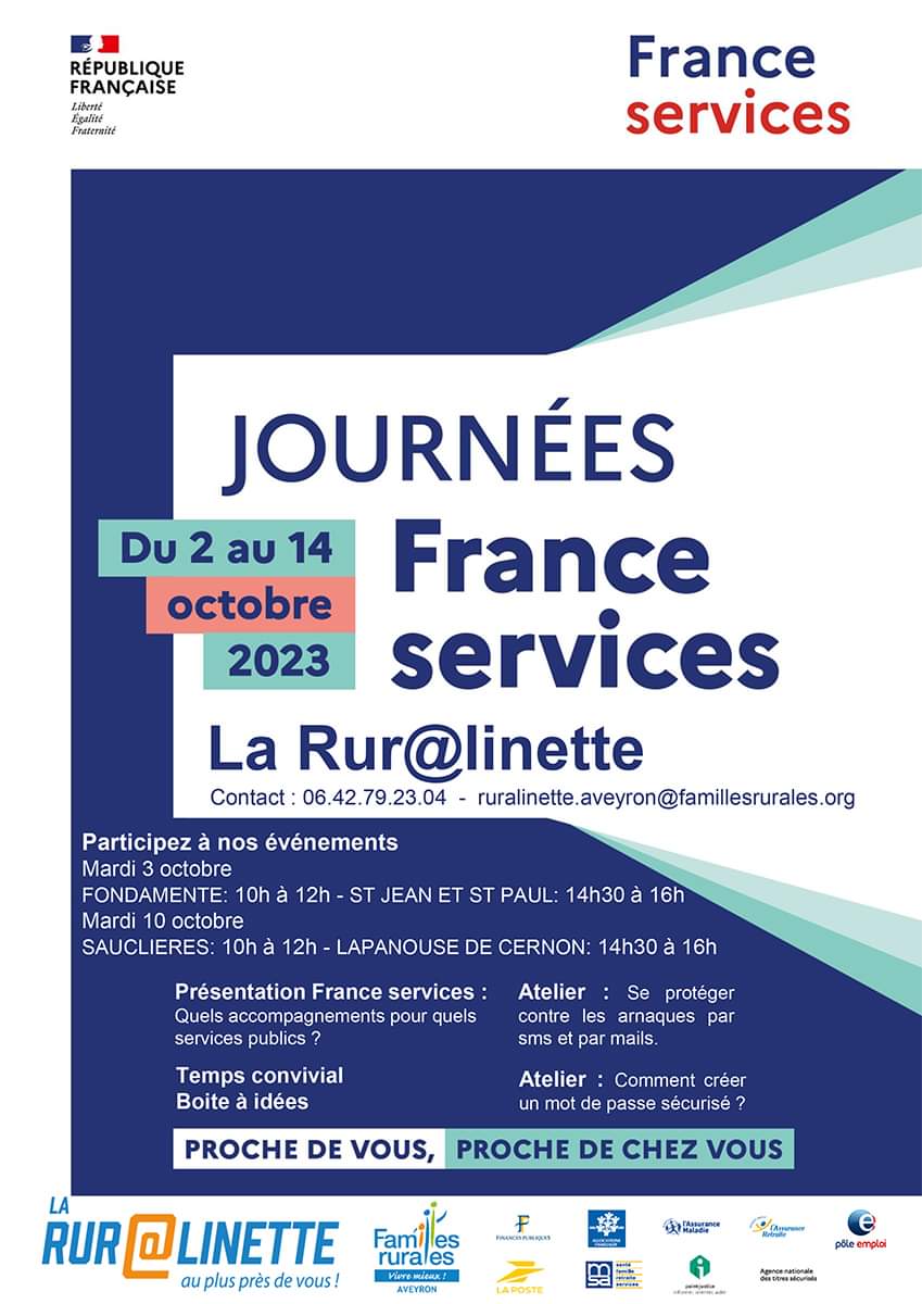 Lire la suite à propos de l’article JOURNEES France Services – La Rur@linette – du 2 au 14 octobre 2023